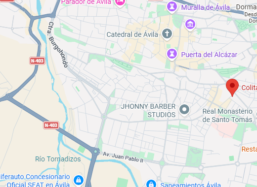 Mapa de ubicación de Colitas Barber en Ávila