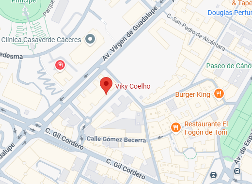 Mapa de ubicación de Viky Coelho en Cáceres